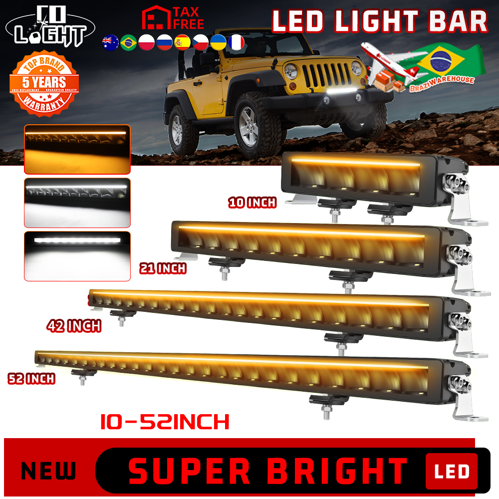 CO LIGHT 42 インチ単列オフロード LED ドライビングルーフバンパーライトバー DRL 2 スタイル取付ブラケットオフロード ATV UTV SUV