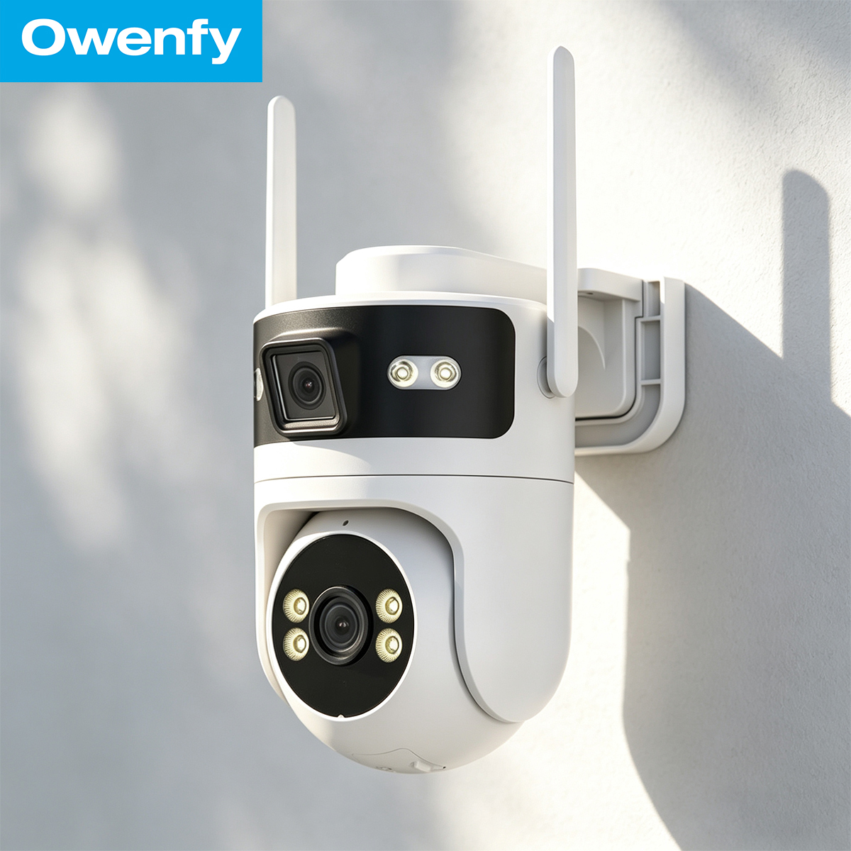 Owenfy デュアルレンズ WiFi PTZ ワイヤレスセキュリティカメラ防水モーション検出フルカラーナイトビジョン監視 CCTV カメラ