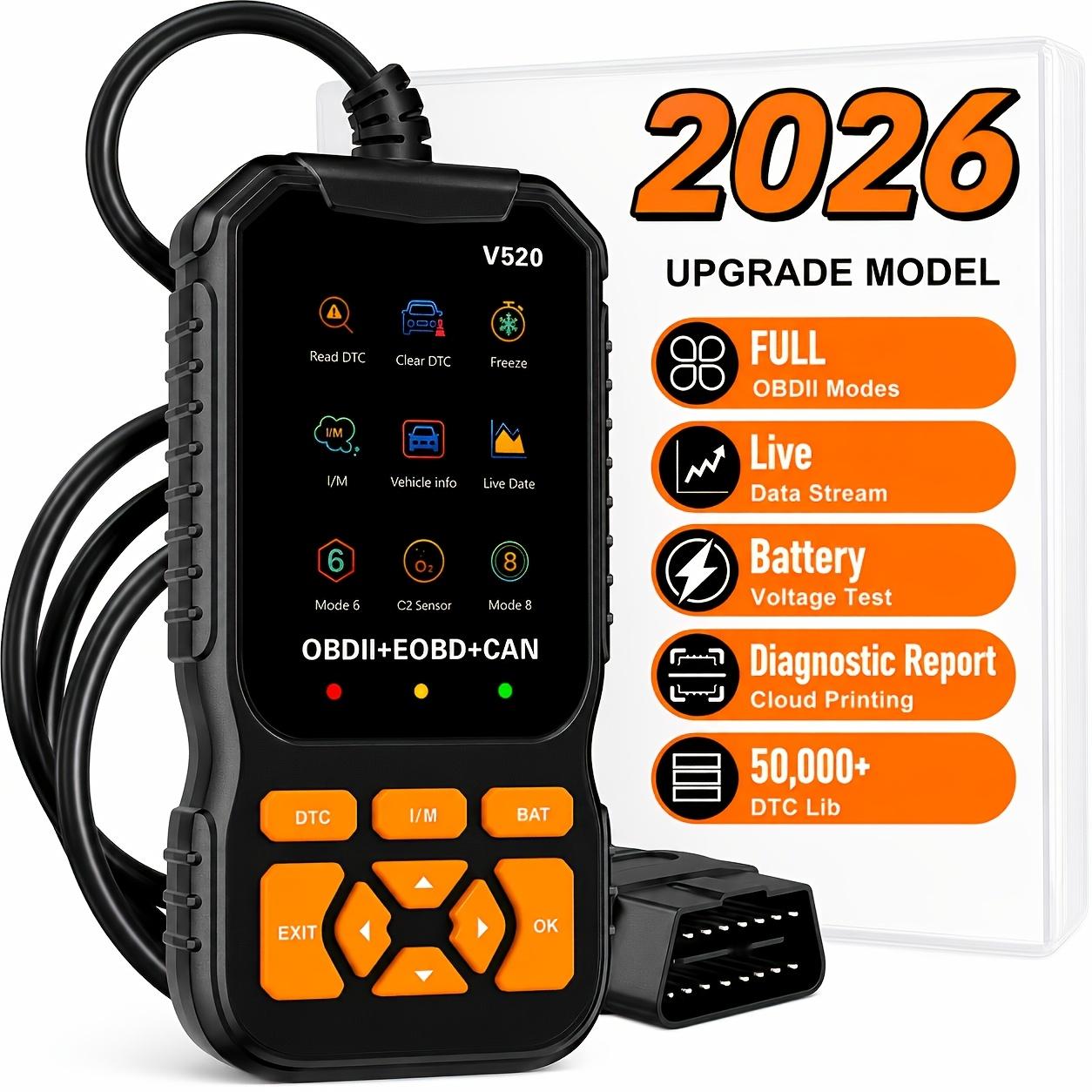 V520 OBD2 スキャナ 2026 アップグレード OBDII EOBD CAN 車診断ツール読み取りクリア DTC ライブデータバッテリー電圧テストスキャンツール