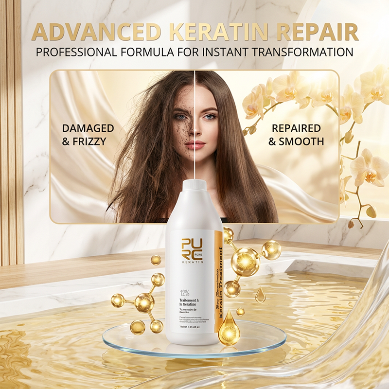 PURC ブラジルケラチンヘアトリートメントスムージング矯正修復ダメージヘアケラチンプロのヘアケア製品