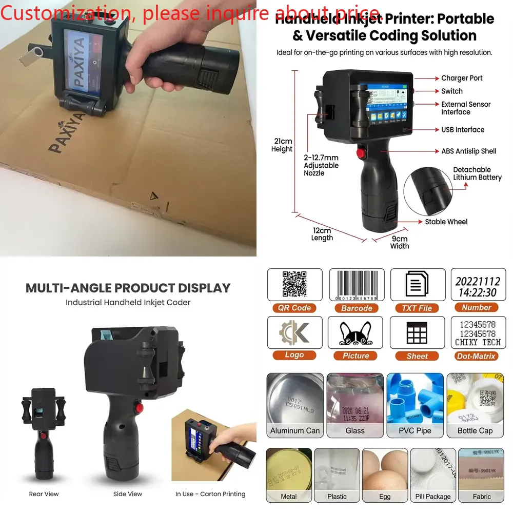 ポータブルバッチコーディングマシン高品質 Tij インクジェットプリンタ包装有効期限 QR コードバッチ紙袋コーディング