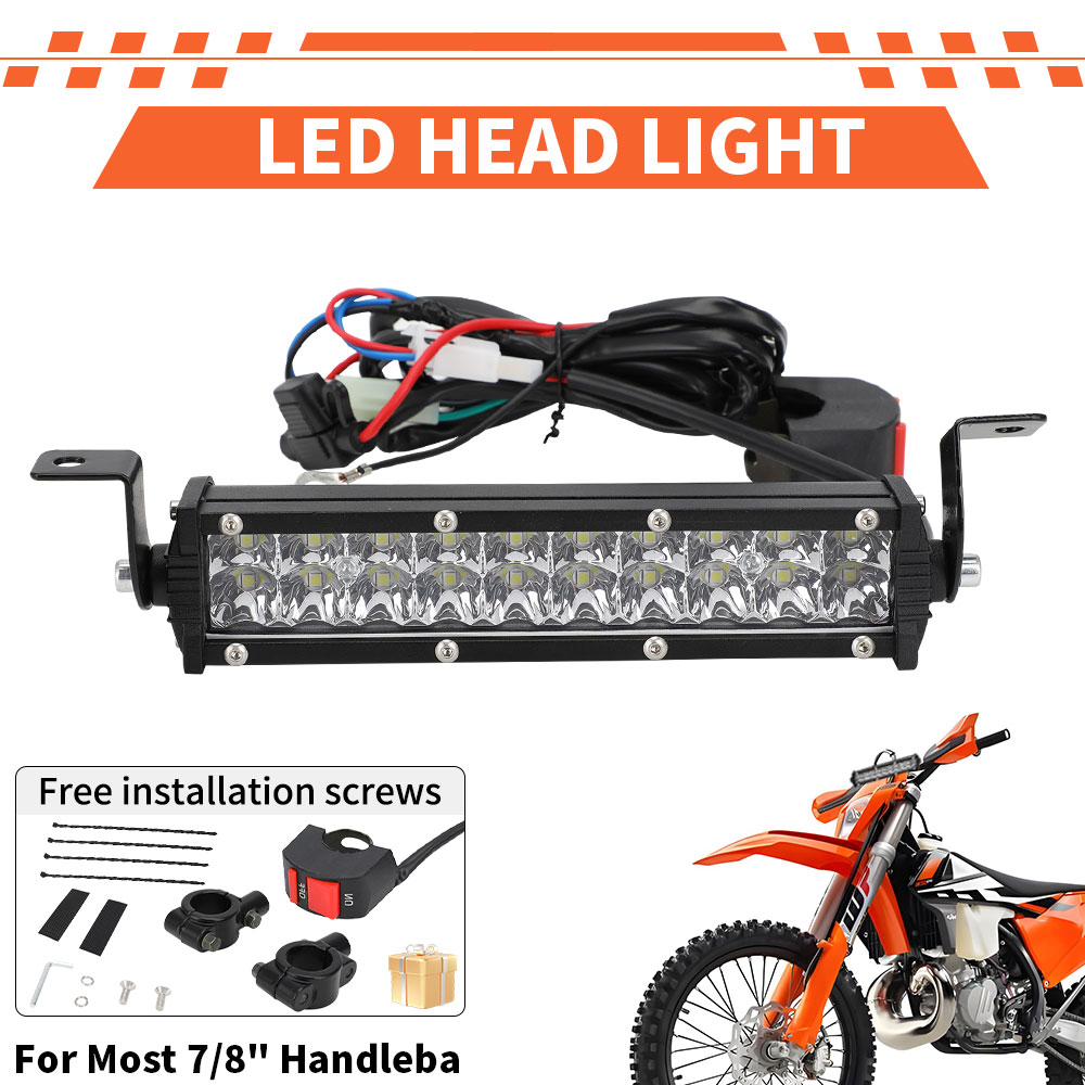 オートバイ LED ライトバー 60 ワット 2500LM ヘッドライト 22 ミリメートルハンドルバー CRF XR EXC XC KLX 50cc 80cc 110cc 150cc 250cc ダートピットバイク
