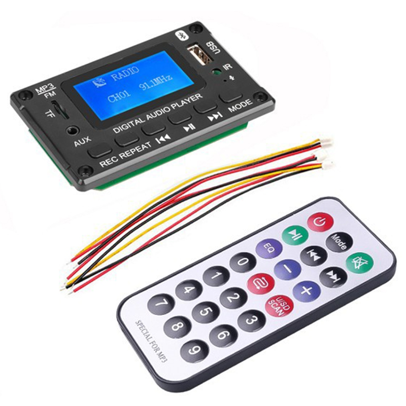 T43C-Vehicle Bluetooth MP3 オーディオ デコーダ パネル、LCD ディスプレイ、FM ラジオ互換性、AUX 入力および USB サポート付き