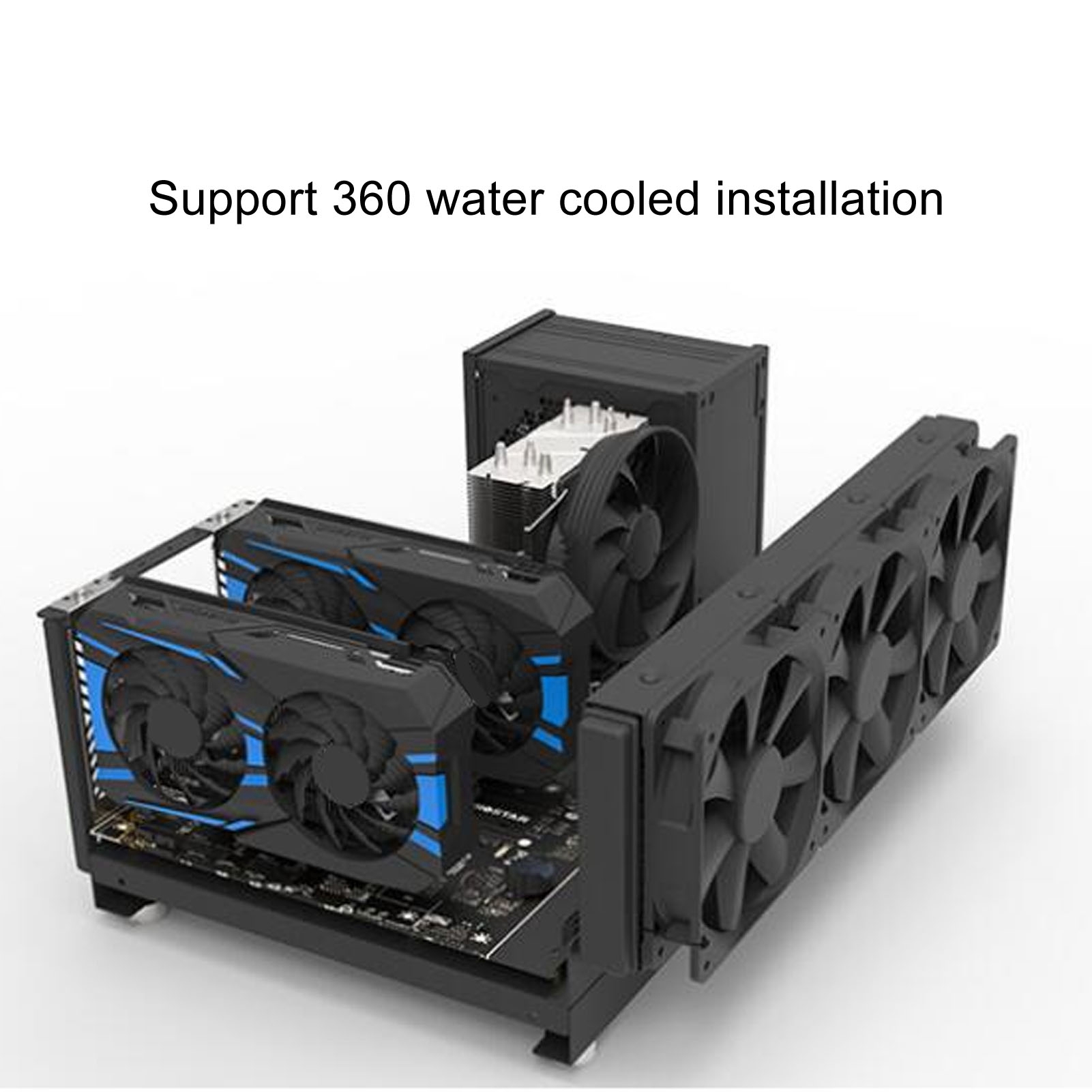 コンピュータオープンケースブラケット強力な冷却放熱鋼板 DIY コンピュータマザーボードケースラック ATX M ATX ITX 用