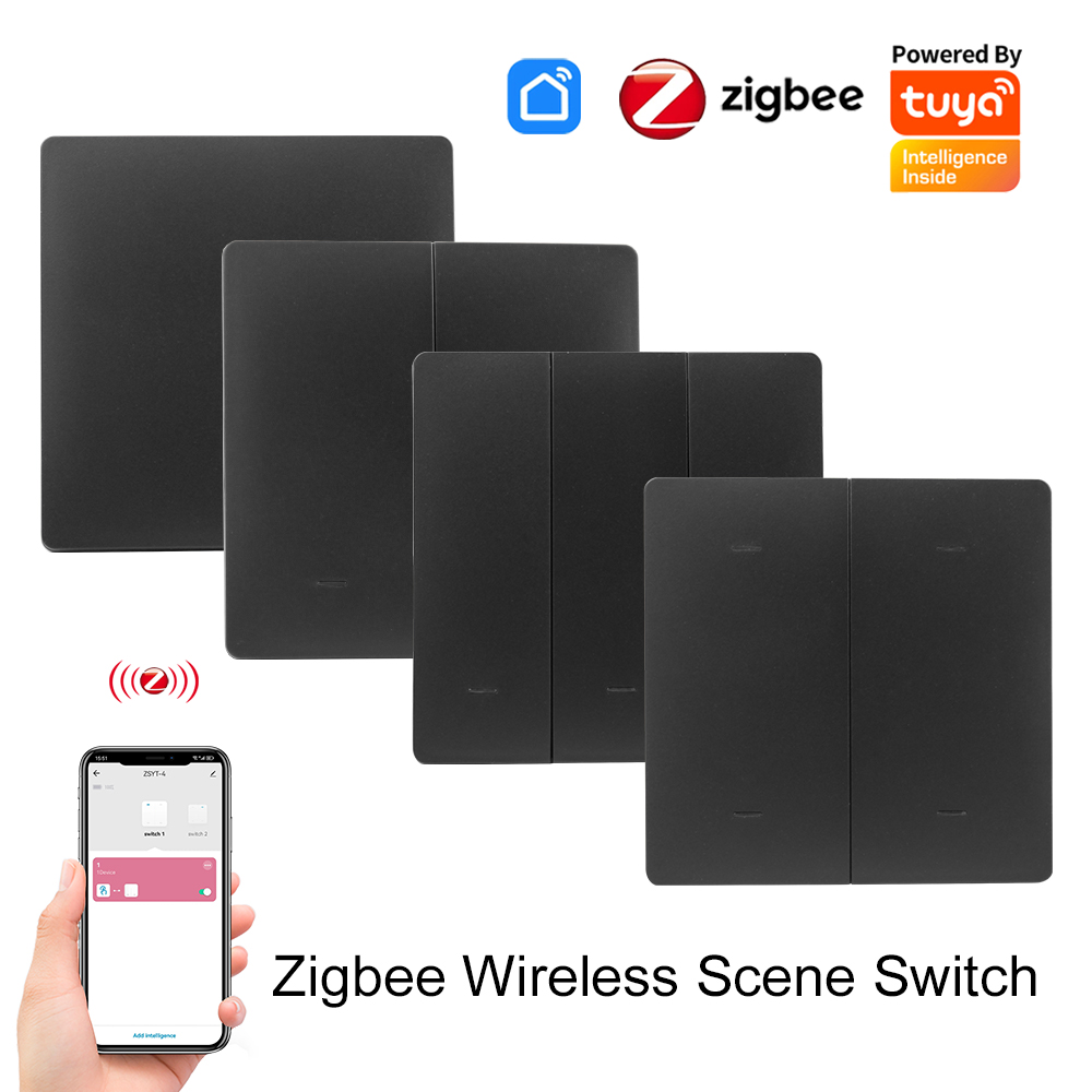 スマート ZigBee ワイヤレス シーン スイッチ プッシュ ボタン 12 シーン バッテリー駆動トランスミッター オートメーション 1/2/3/4 ギャング Tuya と連携
