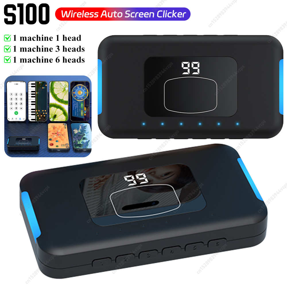 S100 オートクリックデバイス Bluetooth 対応ミュートクリックシミュレータークリッカータッパー Android/iOS スマートフォン用ライブストリーム用