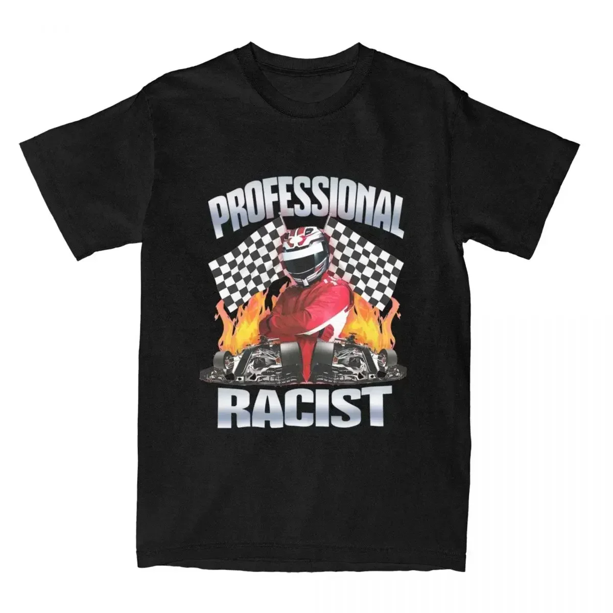 2026 新しいプロフェッショナル認定人種差別主義レーシングミーム Tシャツ綿原宿紳士服女性レトロスタイルショートサマー Tシャツ