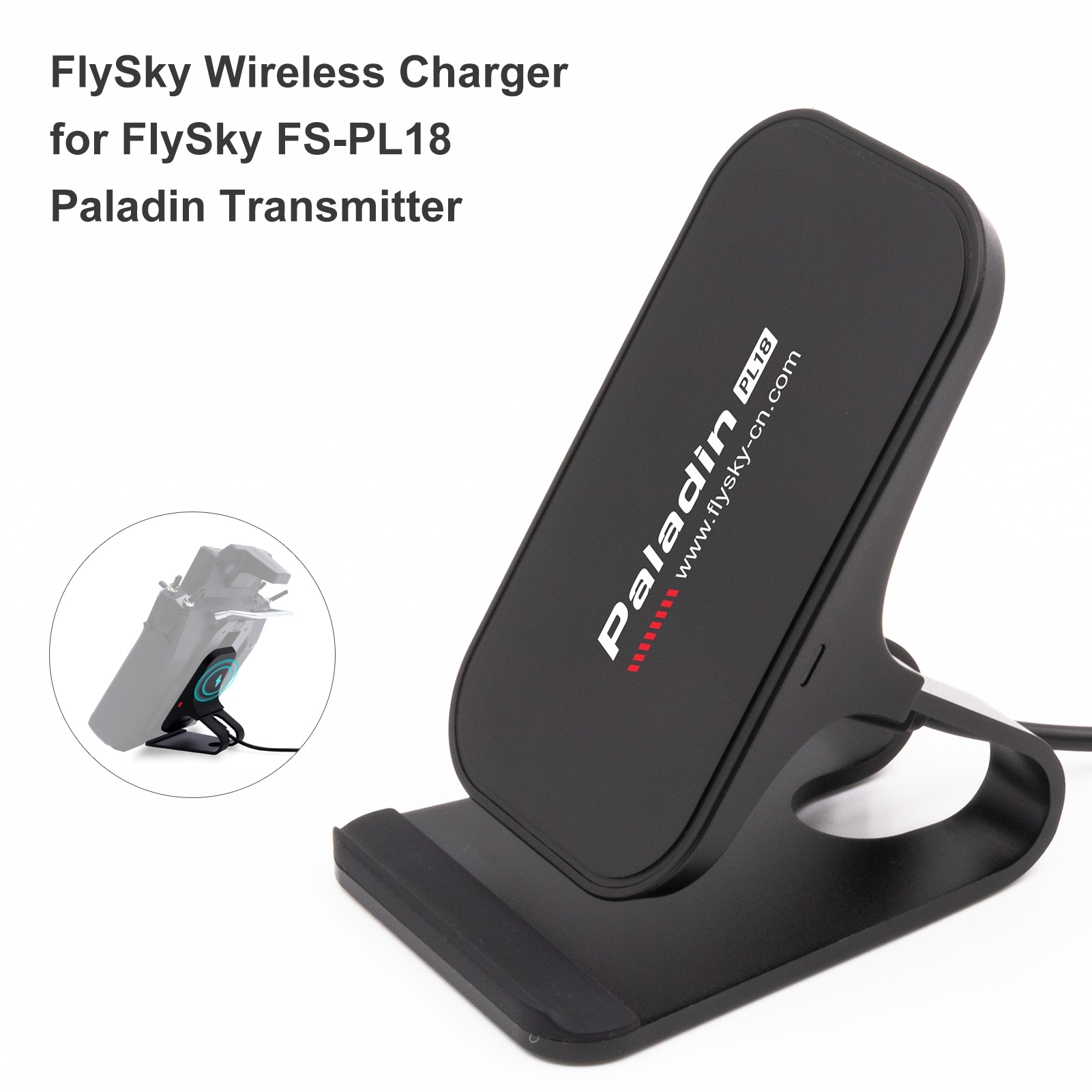 FlySky PL18 Paladin トランスミッター ワイヤレス充電器 5V 2.0A 入力 7 時間の充電時間 (FS-PL18 用)