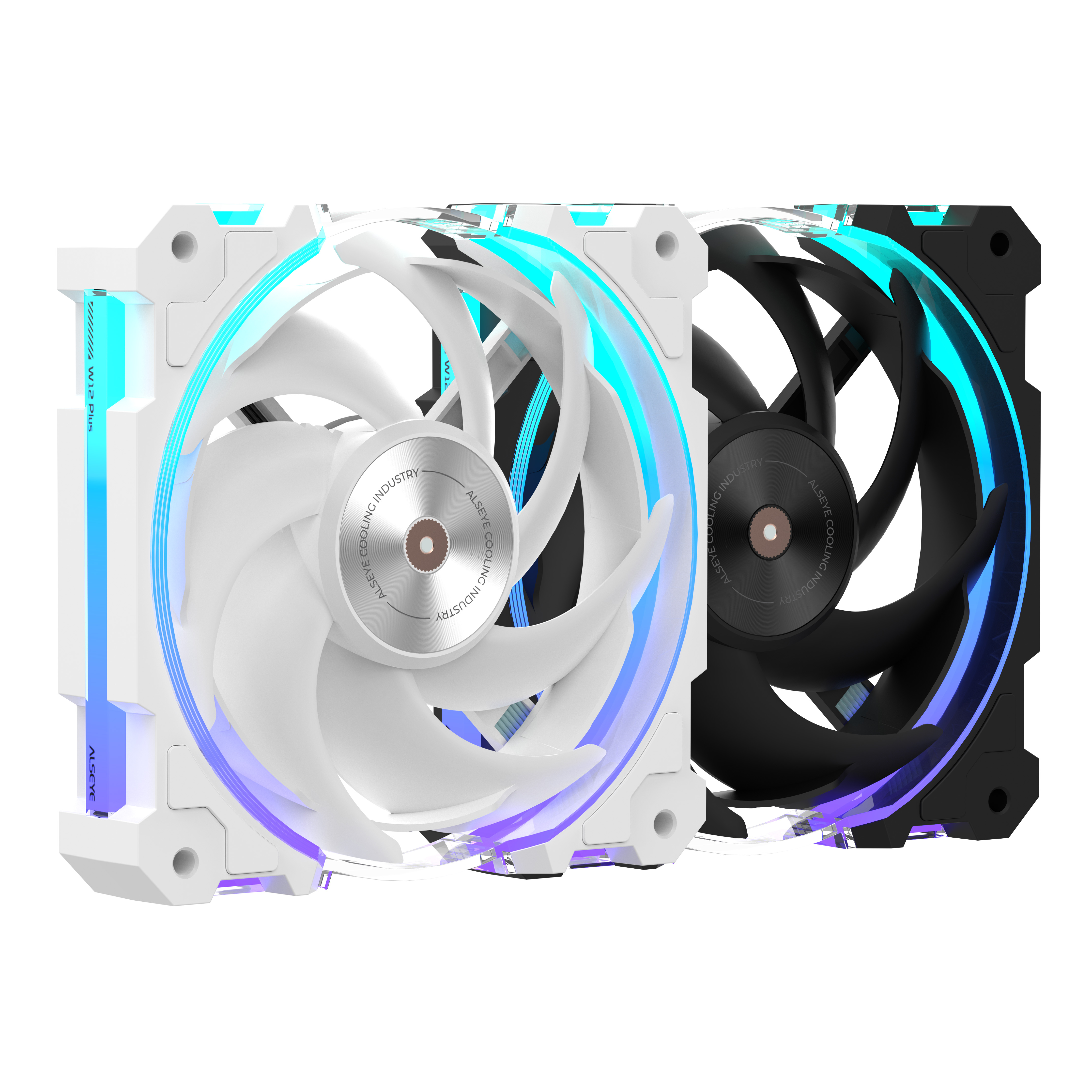 ALSEYE W12PLUS 12CM コンピューターケース冷却ファン ARGBライト同期 PWMインテリジェント温度制御 静音ファン