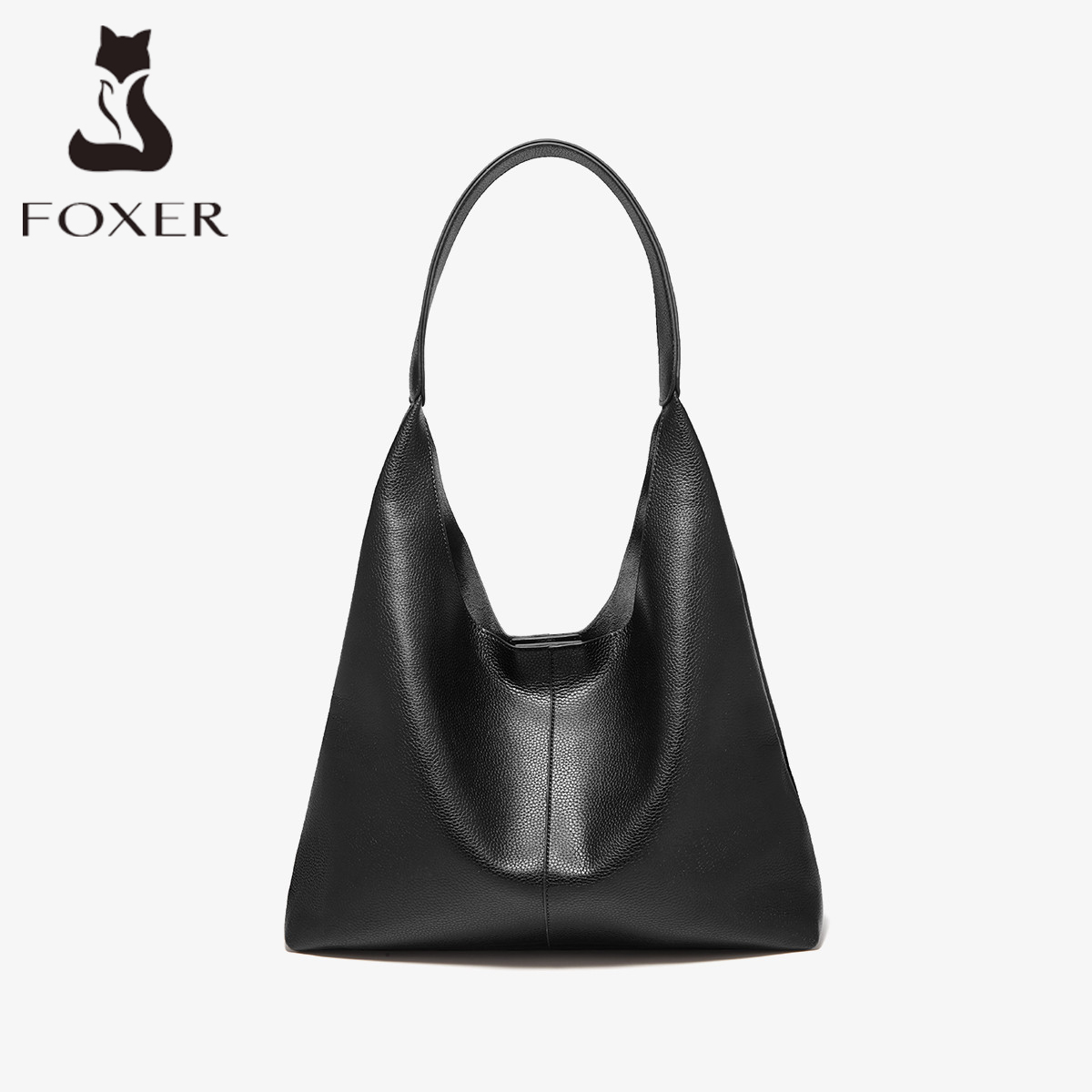 Foxer ミニマリズムスプリットレザー女性ショルダー脇の下バッグ 2026 新ソリッドカジュアルホーボーバッグ女性 Daliy トートバッグ財布