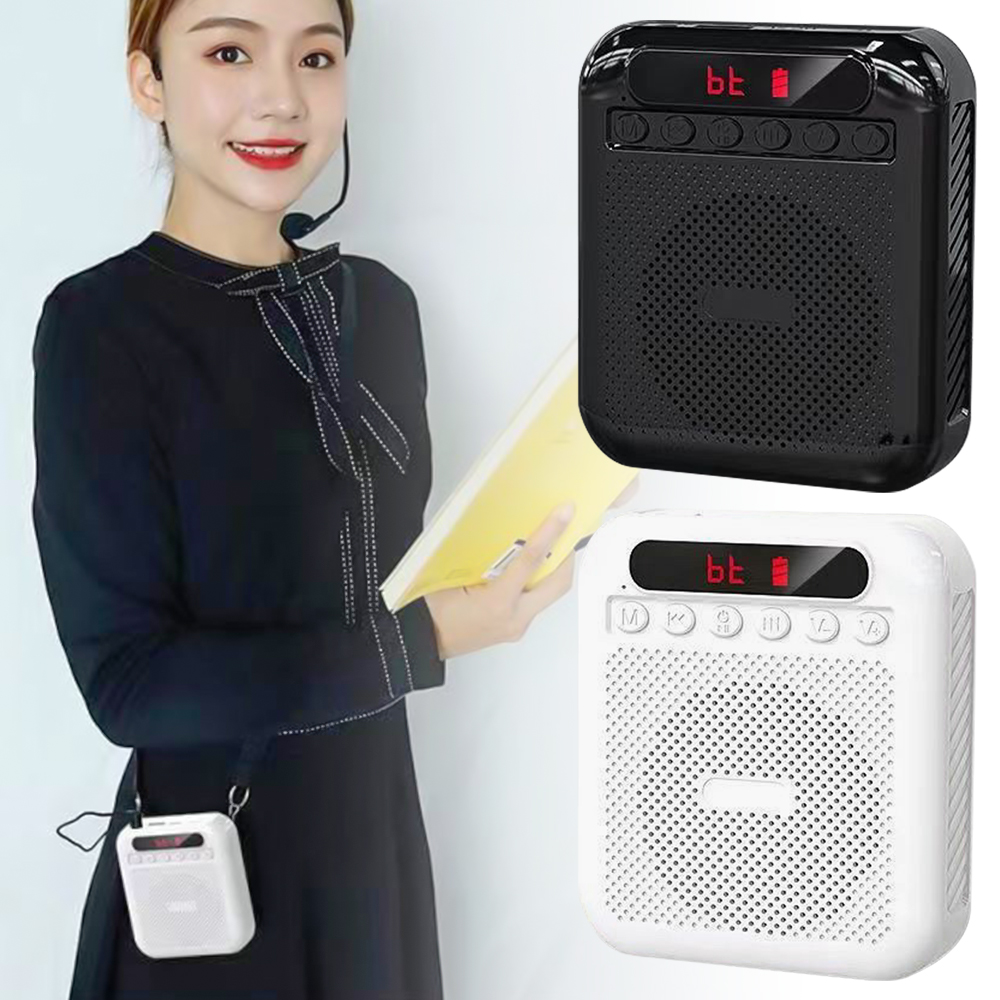 ミニ音声アンプ ラウドスピーカー機能 充電式バッテリー ヘッドウォーンマイク ラウドスピーカー LED表示画面