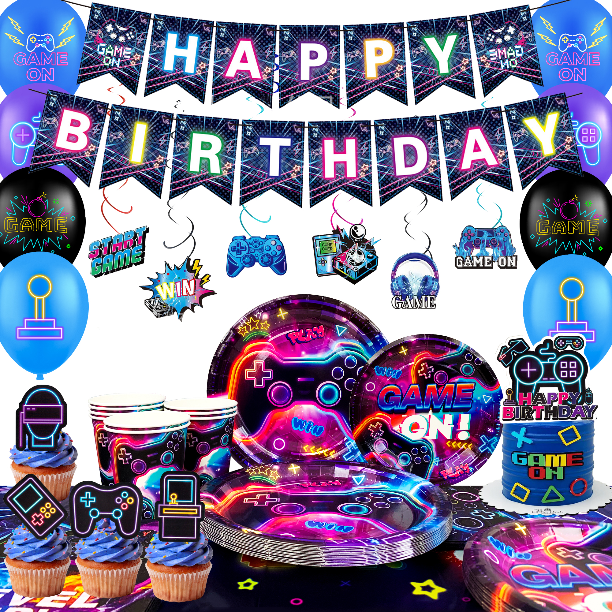 ビデオゲームの誕生日デコレーション159個。