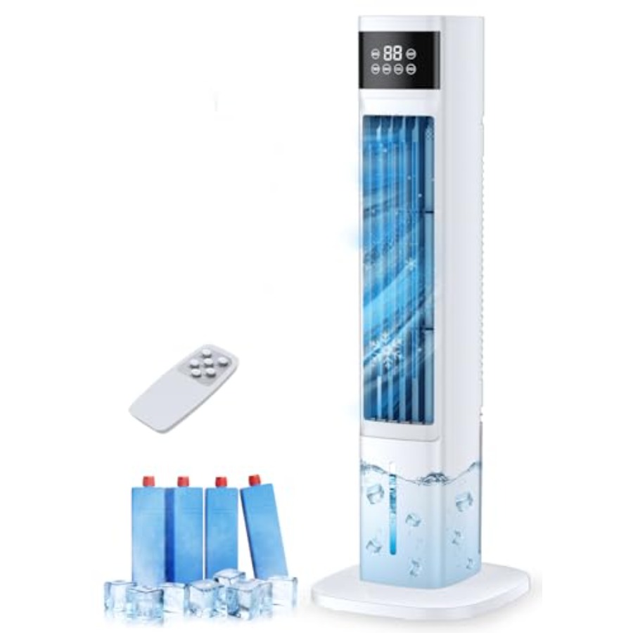 寝室オフィス用蒸発空気クーラー、プラスチックホワイト、4モード3スピードの3-in-1ポータブルエアコン、急速冷却、