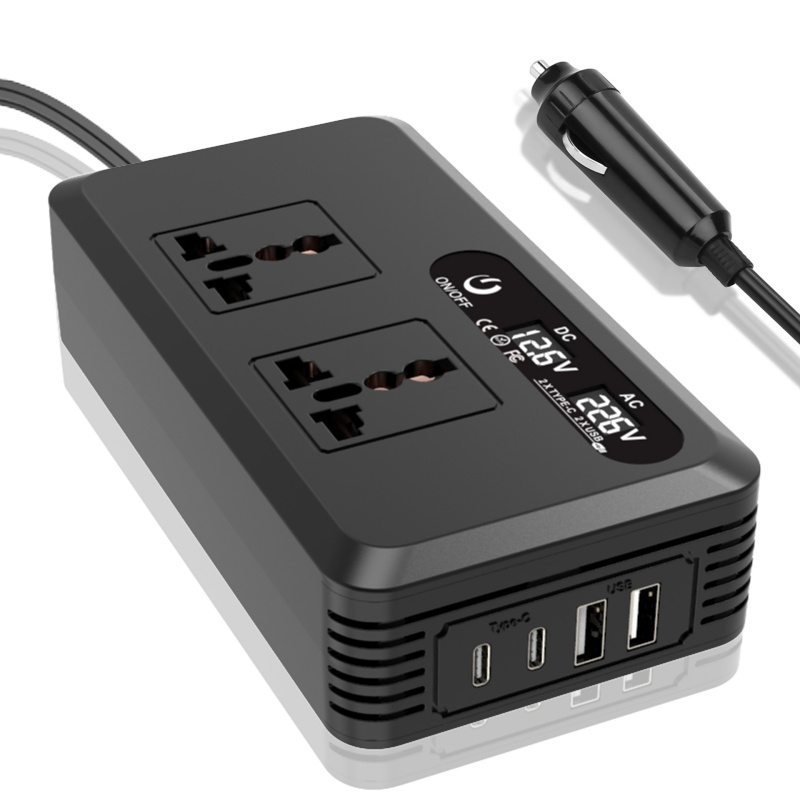 DC 12V/24V から AC 110V/220VUSB PD Type-C ジャック 200 ワット Converter8 ジャックソケットスイッチ電源アダプターカーインバーター QC3.0