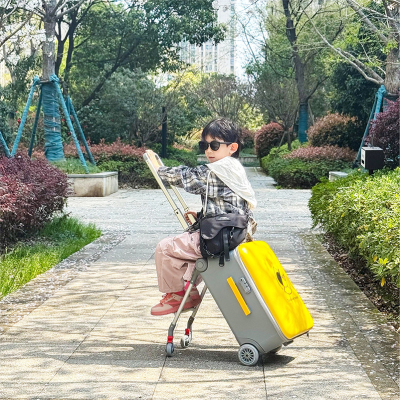 新しい子供たちは乗ることができます散歩赤ちゃんのツール ABS PC トラベルスーツケース赤ちゃんのパスワードボックス子供の荷物ジッパートラベルバッグ