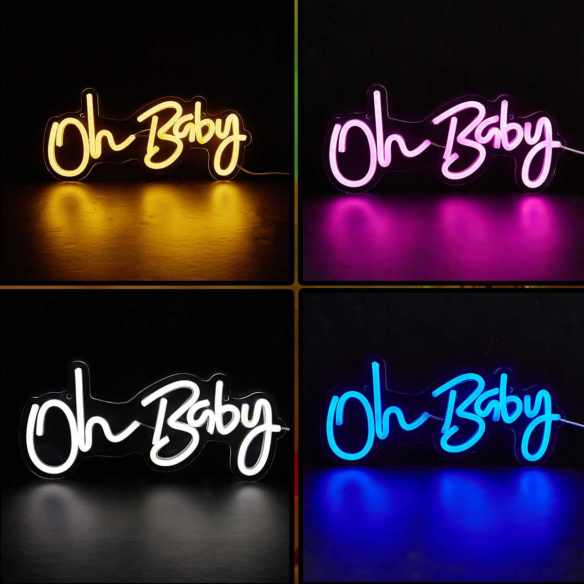 Chi-buy LED ネオン Oh baby USB 電源ネオンサイン ナイトライト 3D ウォールアート