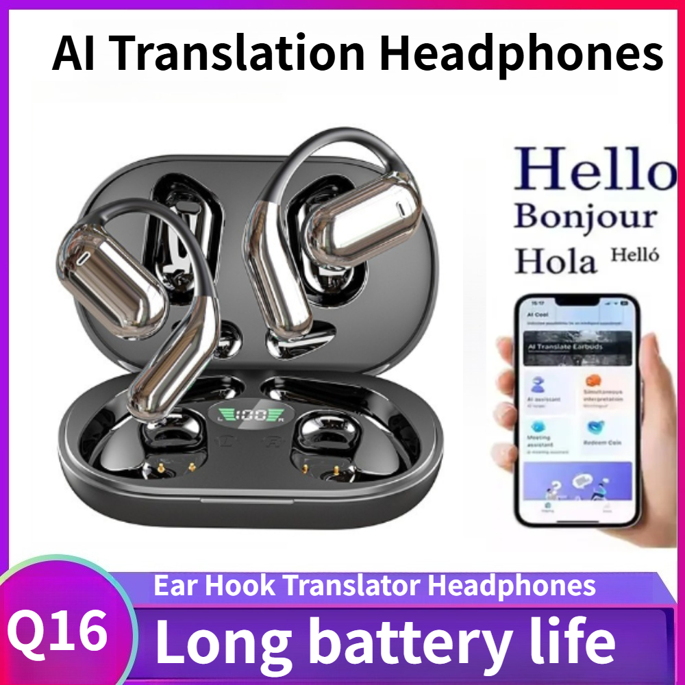 AI 翻訳イヤフォン 144 言語翻訳ノイズキャンセリング Q16/Q39 Bluetooth イヤホンインスタントスマート音声リアルタイムヘッドセット