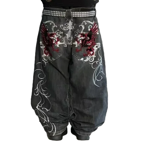 女性ジーンズカーゴパンツ女性服 Y2k だぶだぶ原宿レトロヒップホップ刺繍ズボンストリートレディース女性のための
