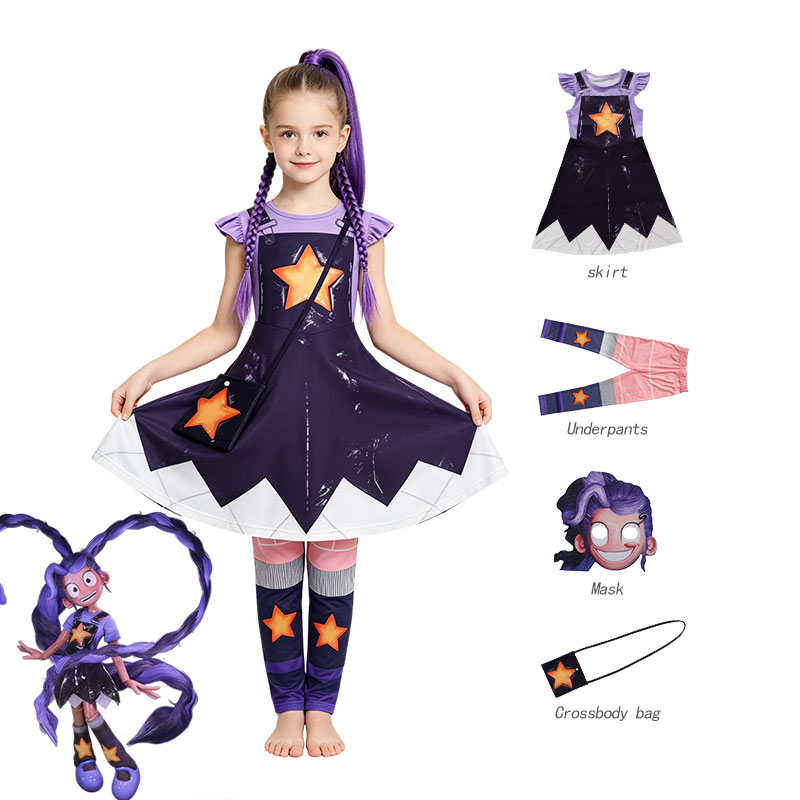 新しいホラーゲームプレイタイムユリコスプレ衣装女の子ドレスアップボビ 5 人形ユリ子供服ハロウィンカーニバル衣装