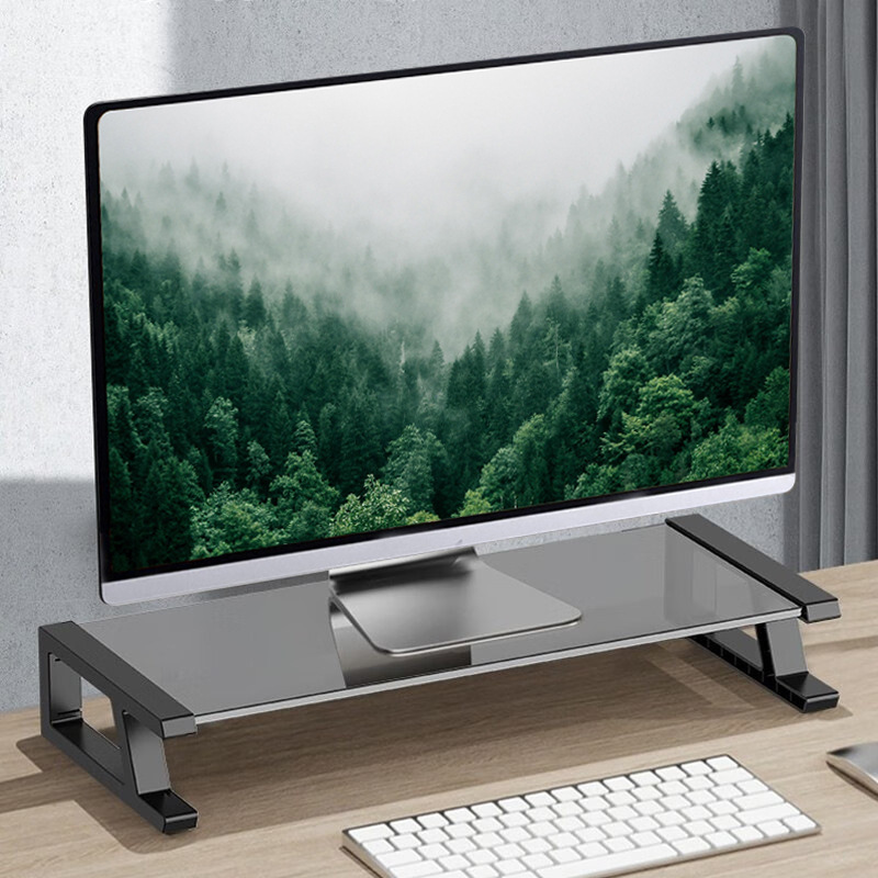 BEISHI コンピュータモニターデスクスタンド首の負担を軽減 Usb ハブエクステンダー強化フレームラックデスクトップ画面収納ベース