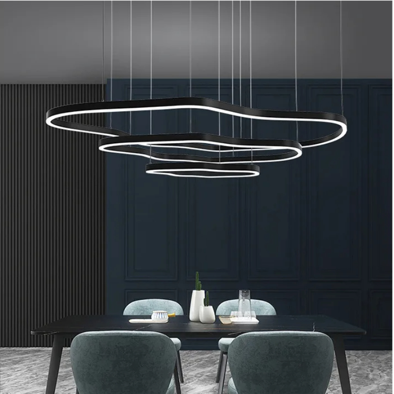 モダンな円形リング LED シャンデリア、コーヒーの屋内ホーム ペンダント ランプ