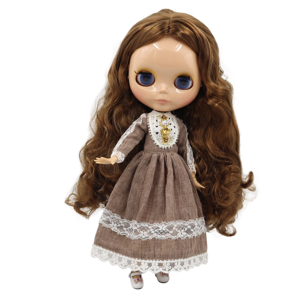 ICY DBS ブライス人形 1/6 bjd タン肌ジョイントボディ ダークブラウンの髪。 NO.0623