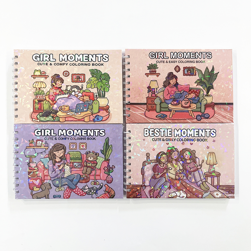 Girl Moments キュートで快適なぬりえブック - 大人と若者向けのリラックスできるアクティビティ グラフィティ ペイント ブック