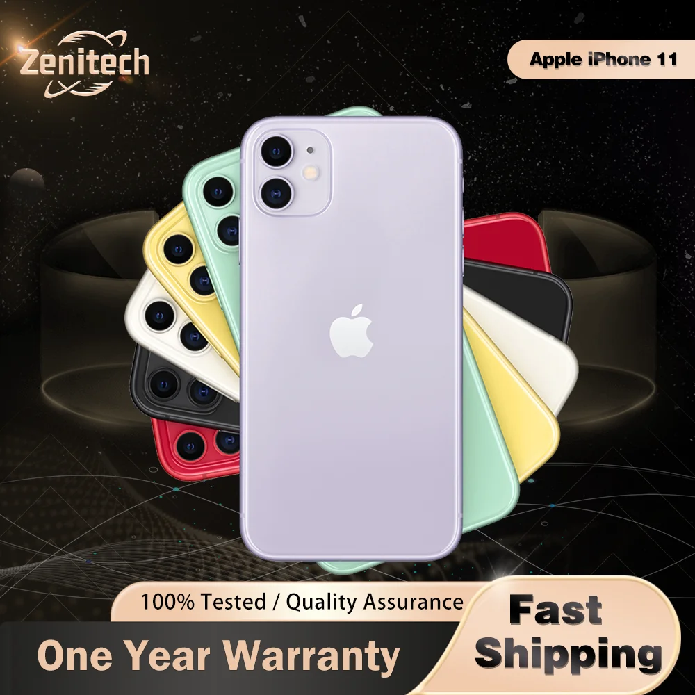 オリジナルロック解除 Apple iPhone 11 携帯電話 NFC 4GB RAM 64/128/256GB ROM 6.1 ''デュアル 12MP A13 バイオニック ヘキサコア iPhone 11