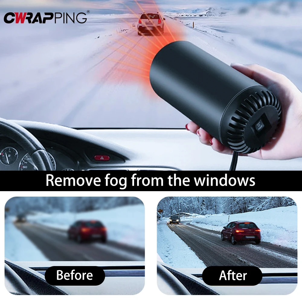 12V キャンプカーアクセサリーキャブ調整可能な霜雪自動ファンヒーターデフロスタースプレー 150 ワット高速加熱冷却車両霧用