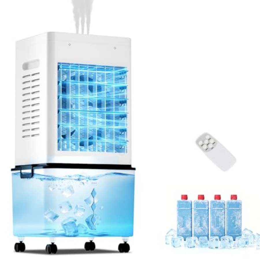 蒸発空気クーラーファン 寝室 オフィス リビングルーム用 プラスチック ホワイト ポータブル 12L 取り外し可能な水タンク付き 6速冷却