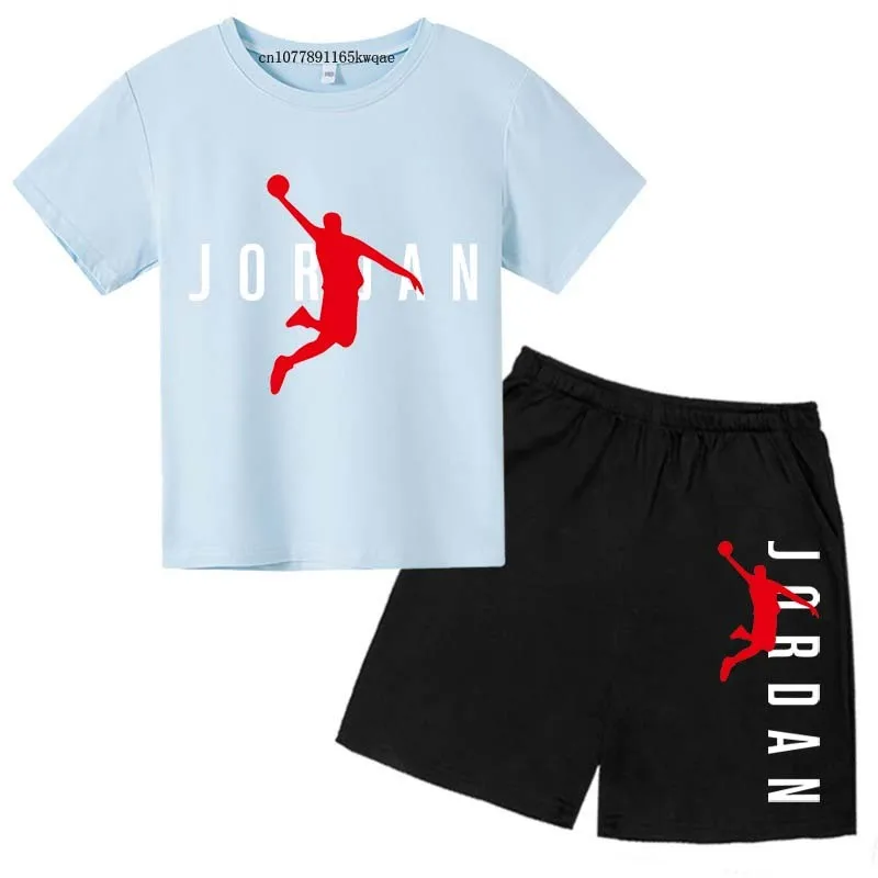 セット子供服キッズ夏のレジャーレタープリント 2 個ソフト Tシャツパンツスーツ 3-12 歳の男の子女の子ファッション衣装