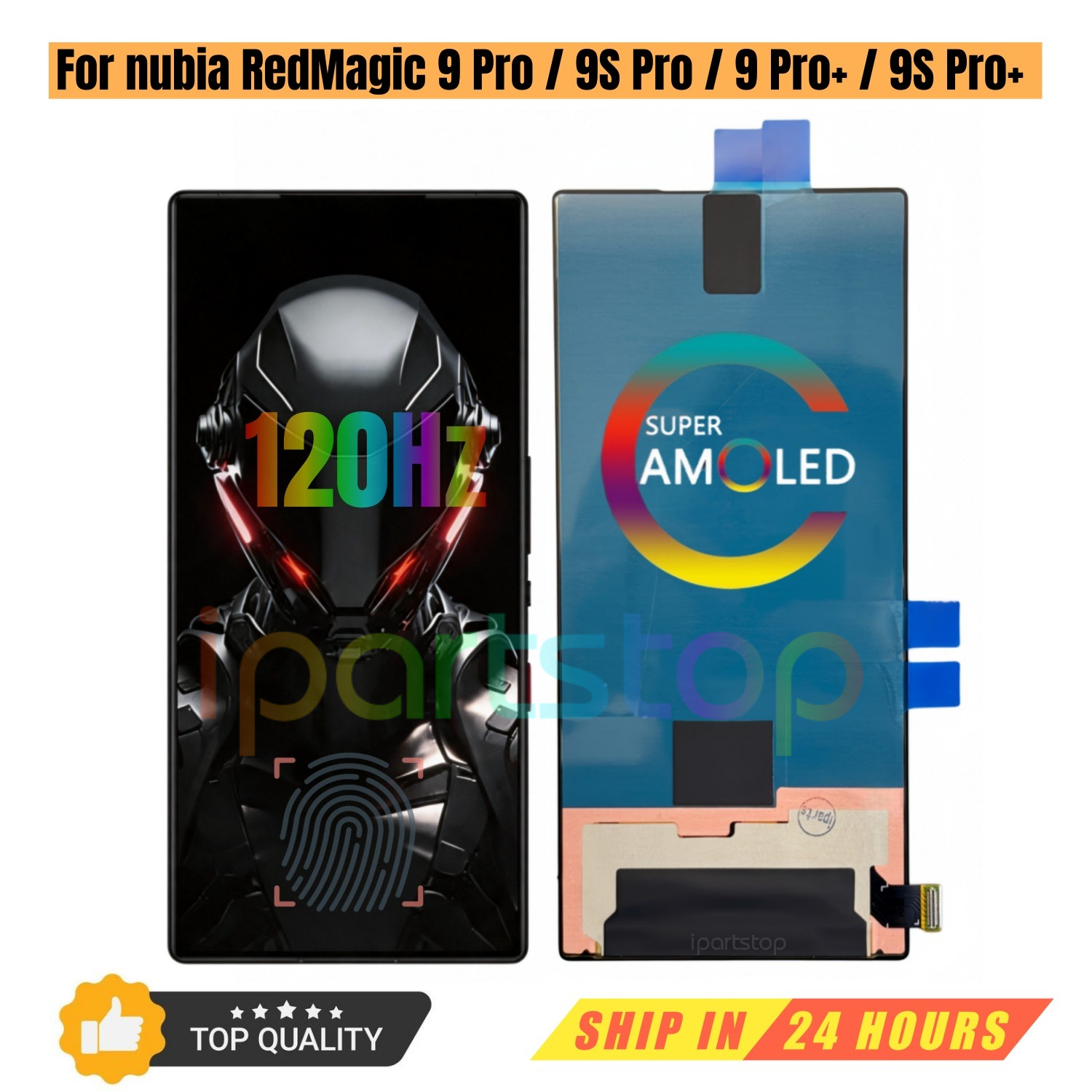 iParts 交換用新しいディスプレイ ZTE nubia RedMagic レッドマジック 9 9S プロプロ 120Hz AMOLED タッチスクリーンデジタイザアセンブリ OEM