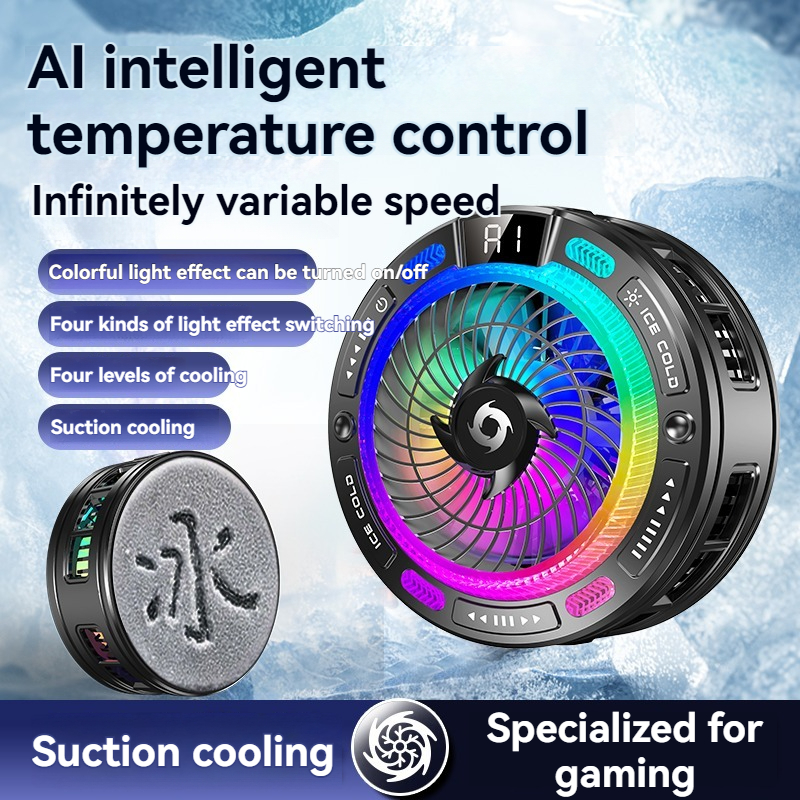 k50 AI モバイルクーラー磁気バッククリップ氷冷却ラジエーターデジタルディスプレイ RGB ライトゲーミングクーラー温度制御