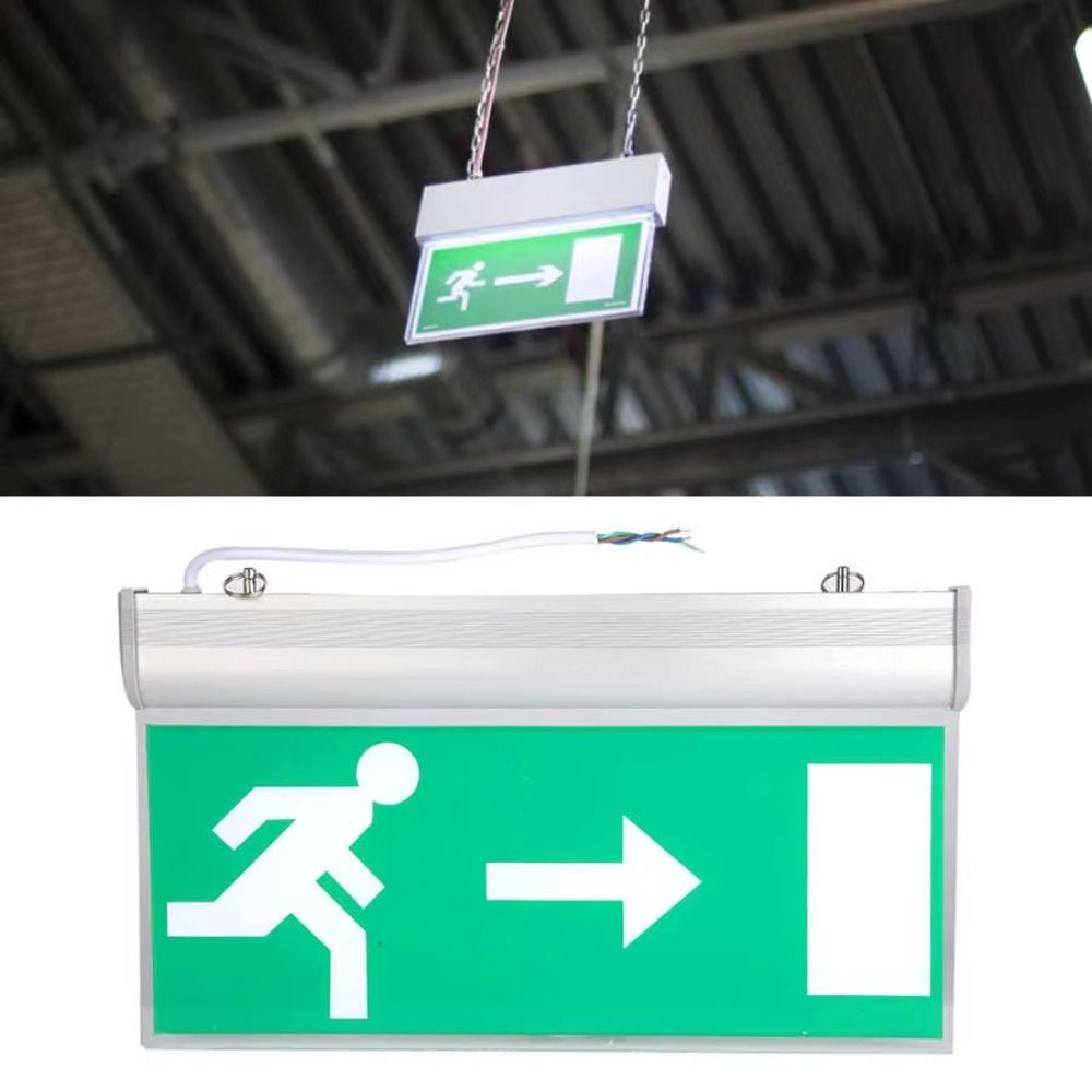 110-240V 商用 LED 緊急サインランプ出口標識緑色電球セキュリティライト左右安全ネオンライト学校
