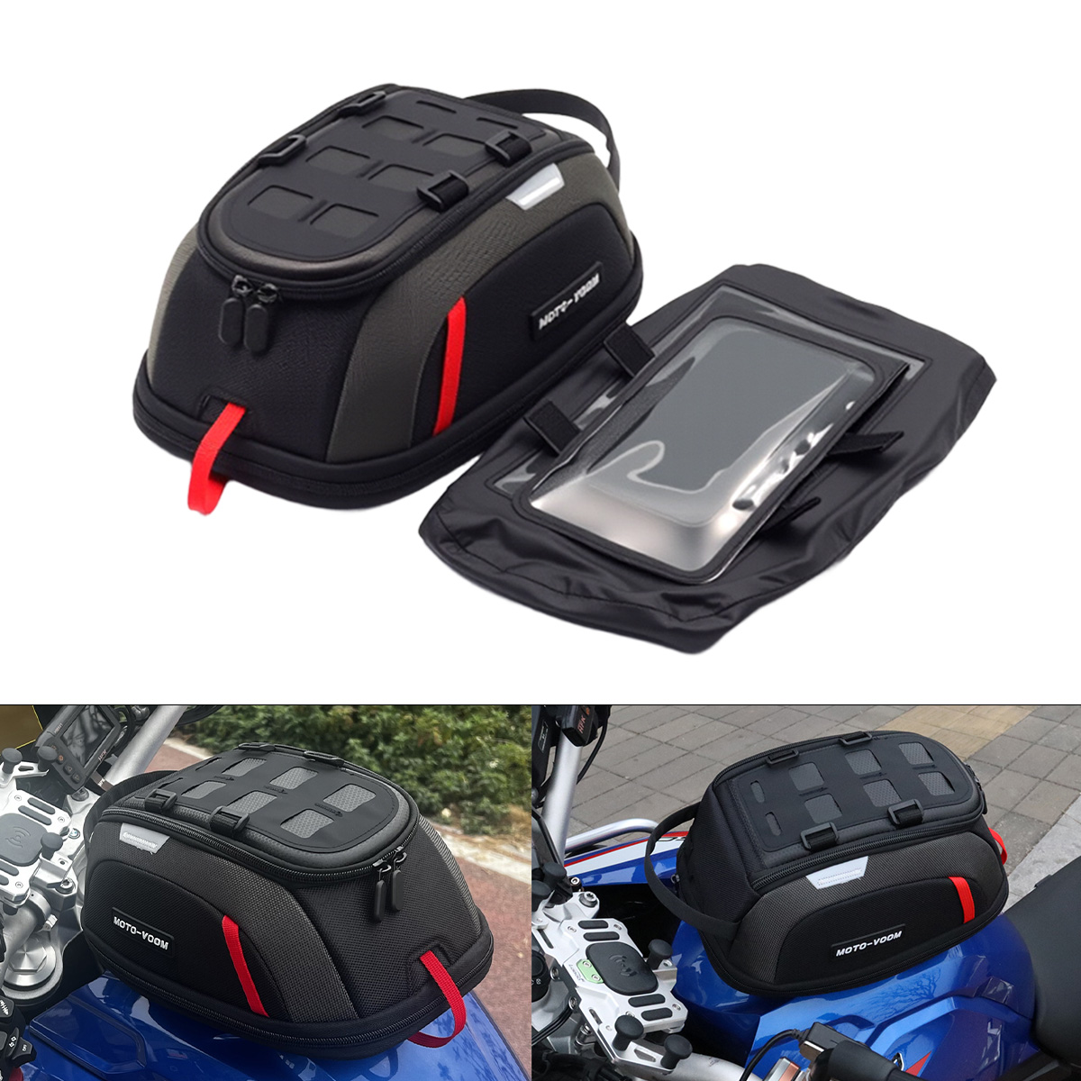 R1200GS ADV R1250GS R 1250 GS F850GS F 750GS 磁気オートバイタンクバッグポータブルカード電話ツールバッグユニバーサルブラック