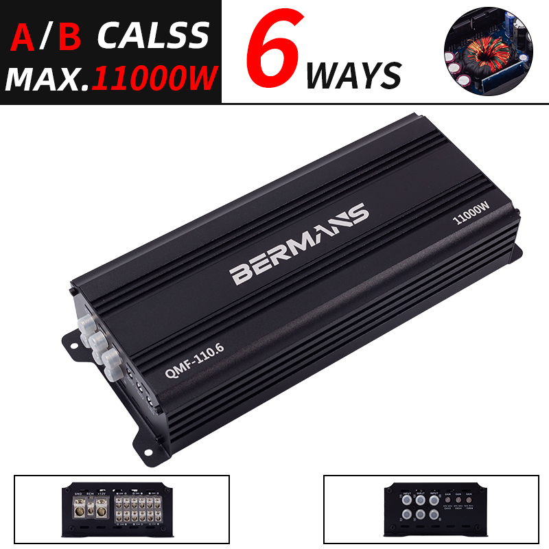 6チャンネルハイパワークラスA/Bカーオーディオアンプ - 最大11000W、エレガントなデザイン、安定した放熱、長持ちする出力