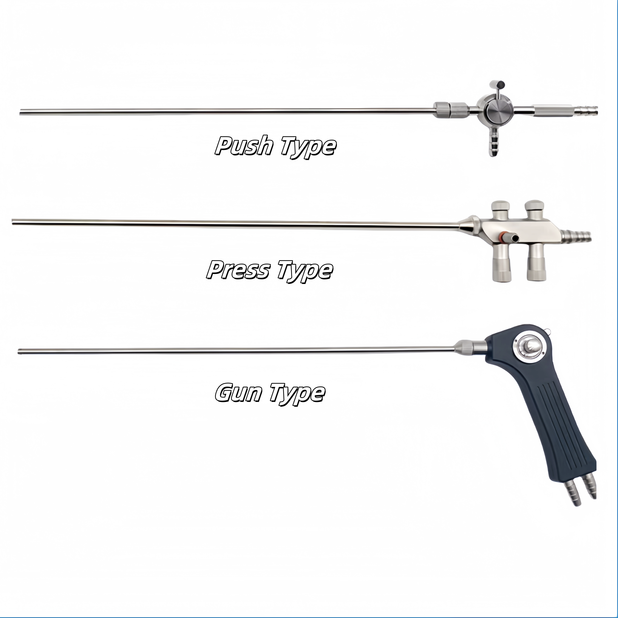 オートクレーブ滅菌可能な灌流吸引チューブ 5mm/10mm 腹腔鏡用器具プレスプッシュタイプ