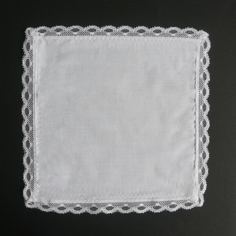 12 個純粋な綿白ハンカチレース DIY 落書きすることができる刺繍プリント女性の小さな正方形タオル 25 センチメートル