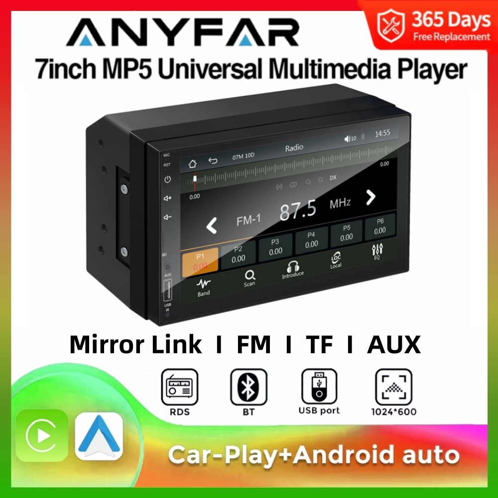 2Din 7 インチ HD スクリーンフルタッチ Carplay Android 自動車車 Raido マルチメディア MP5 プレーヤーステレオ USB Bluetooth ユニバーサル Autoradio