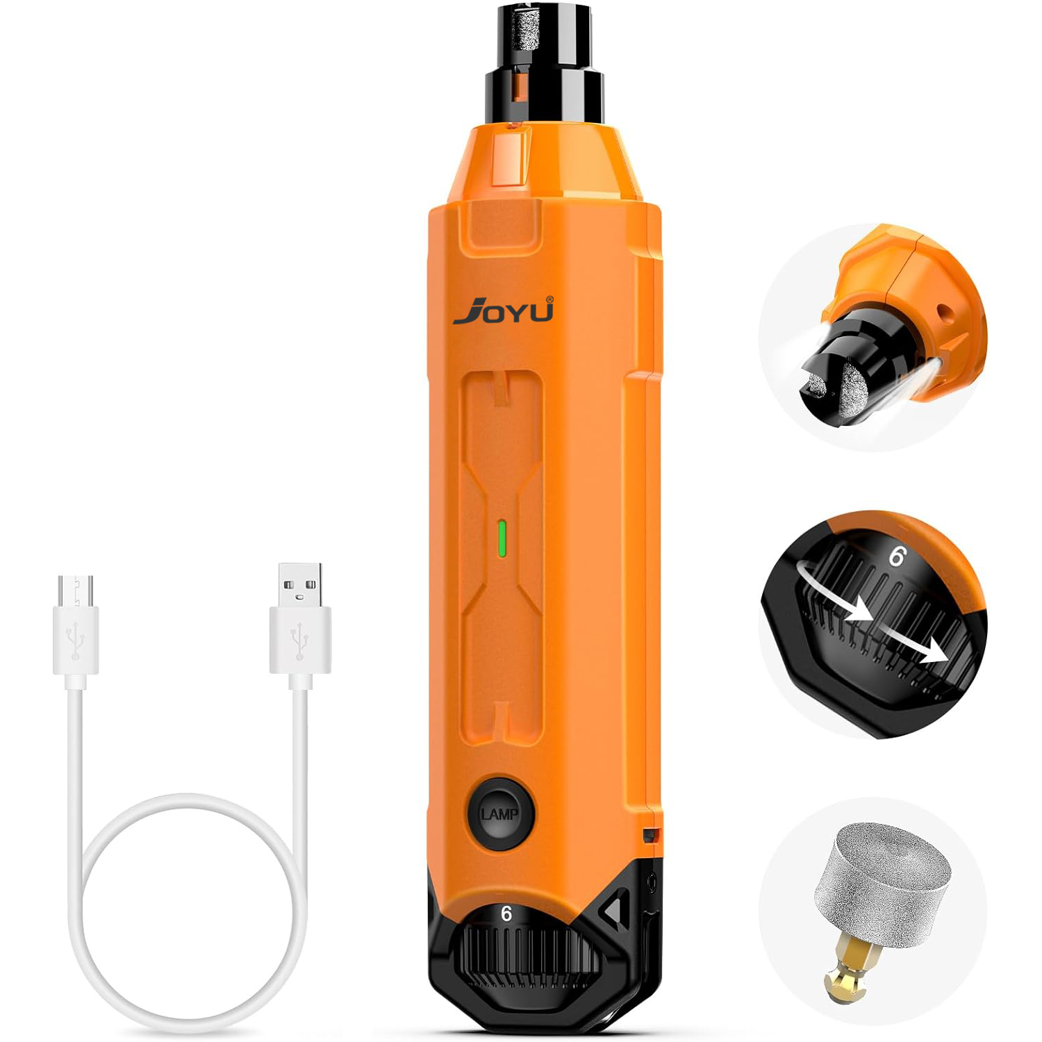 6 スピード犬用ネイルグラインダー強化されたペット用ネイルグラインダー超静音充電式電気犬用ネイルトリマー痛みのない足のグルーミング