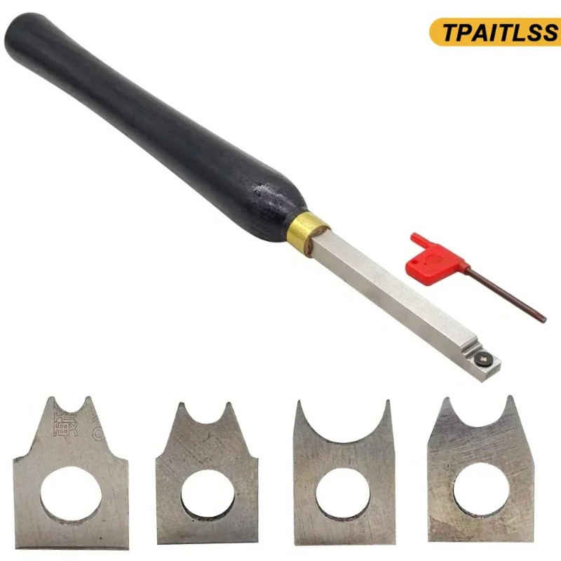 4 個の交換可能な HSS カッター中空ウッドターニングツールガウジ、プロジェクトのスピンドル用