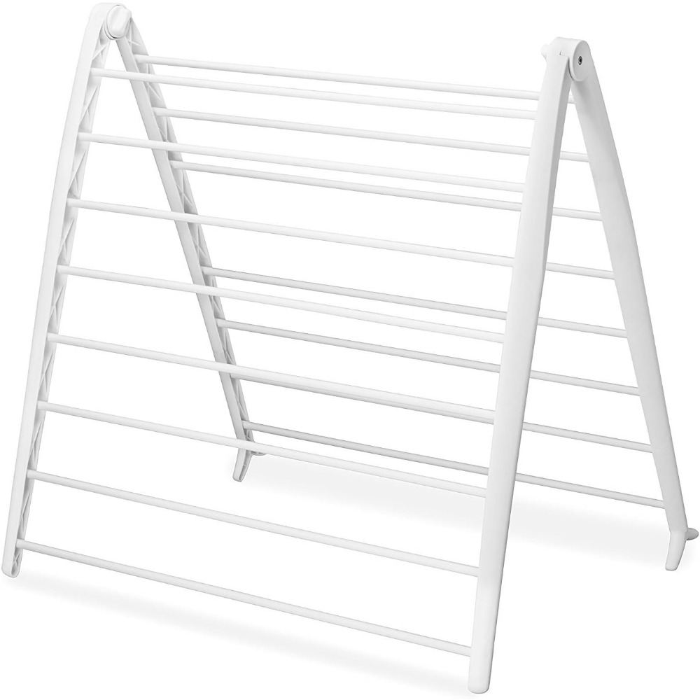 折りたたみ物干しラック 自立型 屋内 コンパクト 省スペース ホワイト 6L x 26W x 51.5H