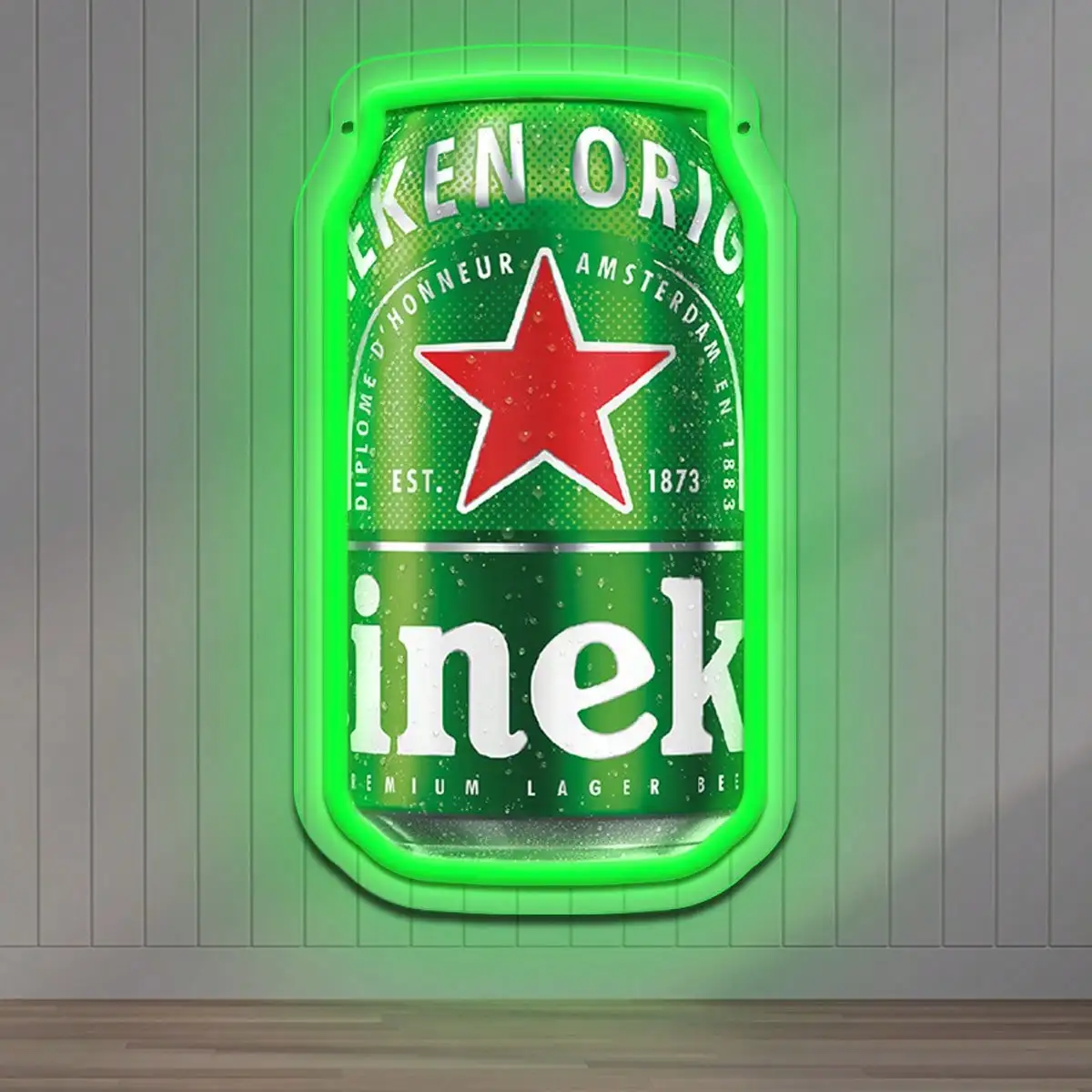 ヴィンテージビール缶ネオンサインリアルな LED ライトバーパブマン洞窟家の装飾レトロ工業用壁アートビール愛好家へのギフト