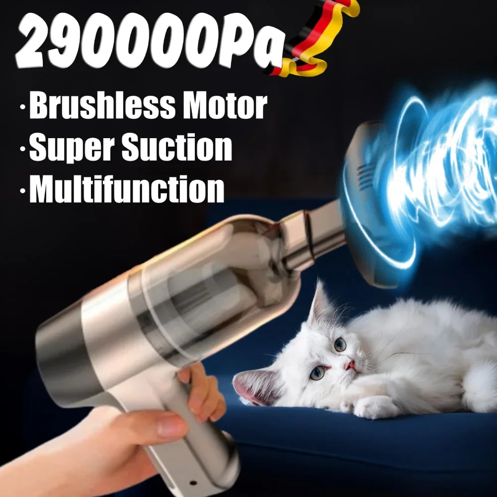 車の掃除機 4 in1 ワイヤレス掃除機ダスターハンドヘルド真空ポンプ家庭用ポータブルコードレス StrongSuction 車クリーナー