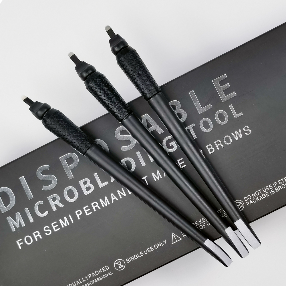 10/50 個使い捨て Microblading ペン 0.15/0.18 ミリメートル 18U 滅菌アートメイク眉毛タトゥーペン U ブレード