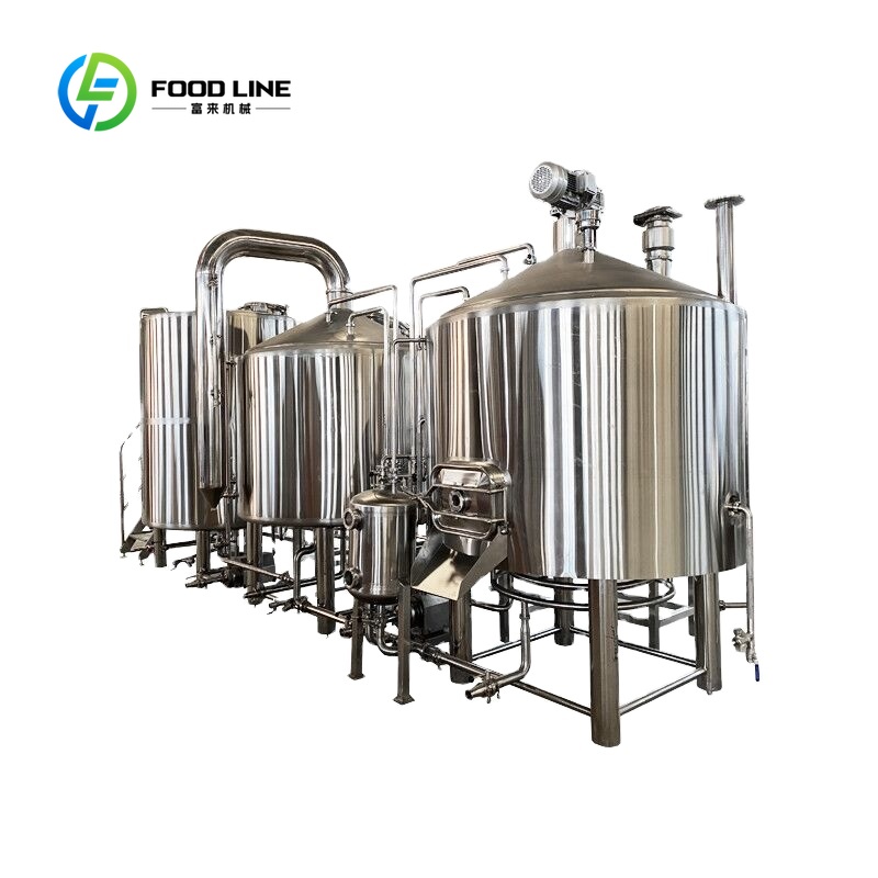 商業ビール生産工場に最適な円錐発酵タンクを備えたカスタマイズされた 2000L 大型ビール醸造装置