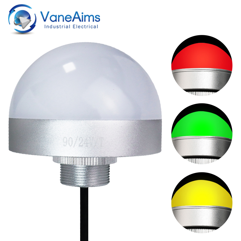 90 ミリメートル LED ドーム三色信号警告灯 12 V 24 V 防水工業用注意ランプ工作機械機器旋盤フライス用