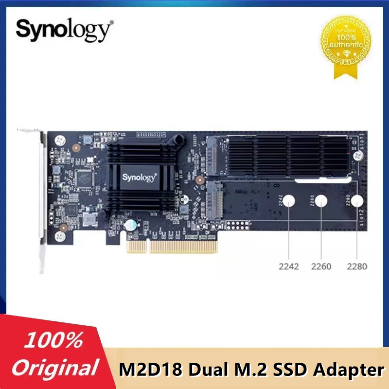 オリジナル Synology M2D18 デュアル M.2 SSD アダプター カード PCIe 2.0x8 アダプター カード