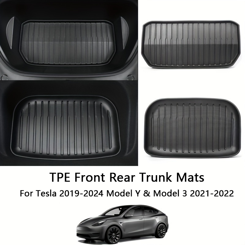 テスラモデル 3/Y フロントリアトランクマットアップグレード TPE 下部トランク収納パッド保護カバーカーゴライナートレイ汚れ防止パッド