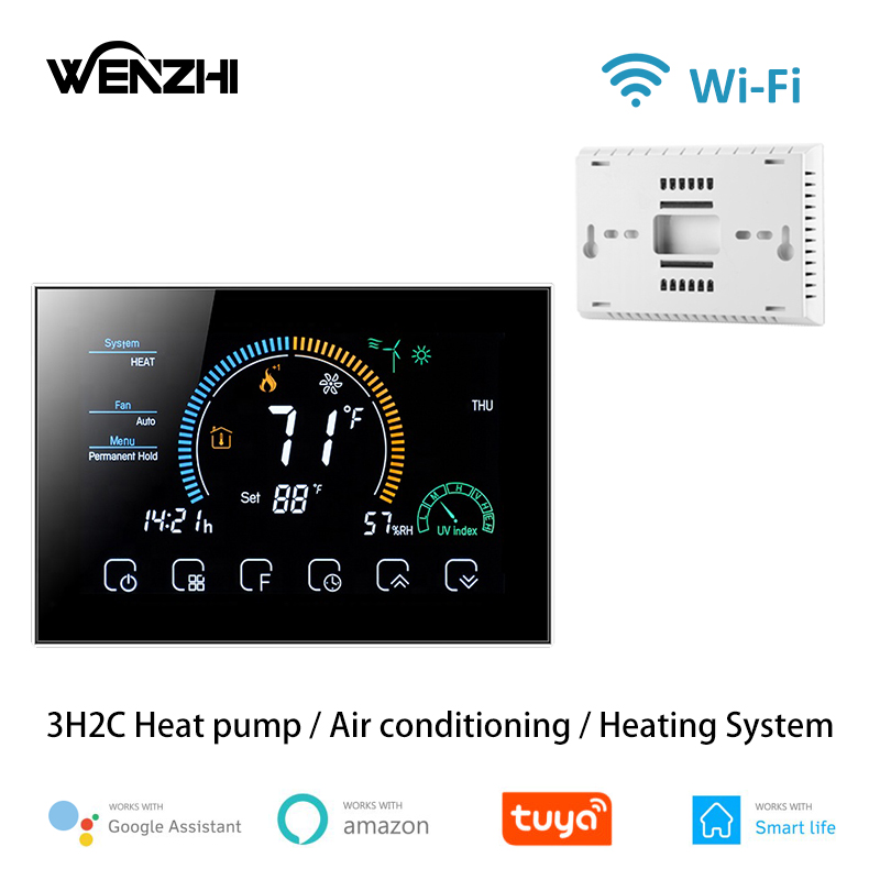 Wifi 3H2C ヒートポンプ コントローラー システム サーモスタット タッチ デジタル プログラミング 空調 スマート ライフ Tuya Alexa Google ホーム